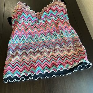 Profile by Gottex Black and Pink /Blue Tankini Top size 34D